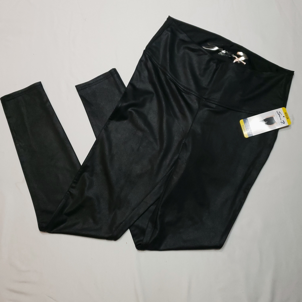 Seven7 Faux Leather Black Leggings Size Medium